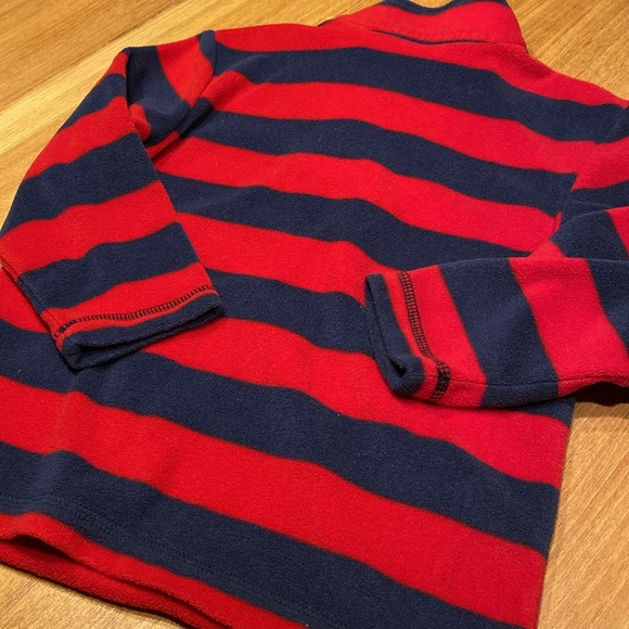 Hanna Anderson 1/4 Zip Red Blue Striped Fleece Sz 100 or US 5 EUC - Picture 3 of 9